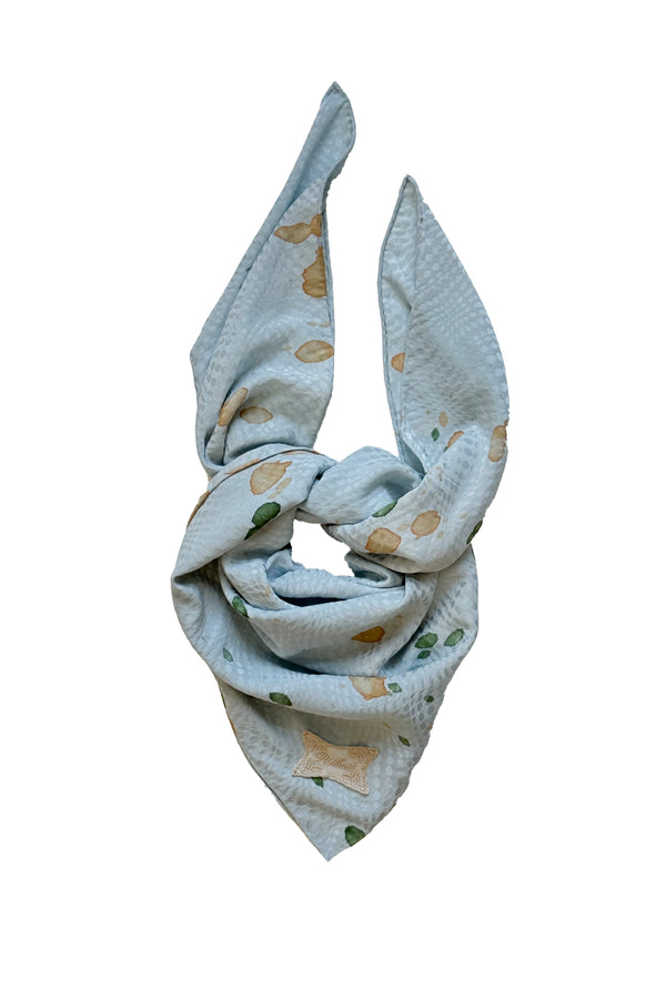 RUI Spring/Summer 2025 Collection: Silk Square Scarf RUI-RSS25AC01-DLZR (Tie-dye Breeze, Light Blue)